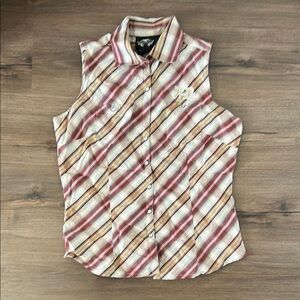 Harley-Davidson Red and White Button Down Shirt